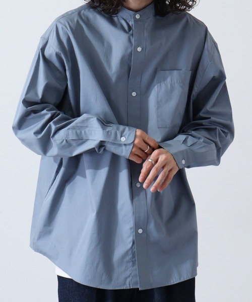 FUNALIVE（ファンアライブ）の「Beno ブロードビッグシルエットバンドカラーシャツ（シャツ/ブラウス・メンズ・ブルー/ブラック/ホワイト・M/L）」の16枚目の写真