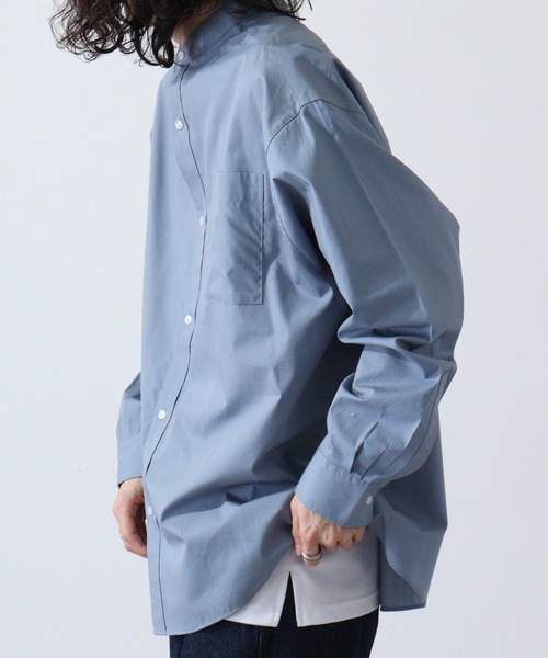 FUNALIVE（ファンアライブ）の「Beno ブロードビッグシルエットバンドカラーシャツ（シャツ/ブラウス・メンズ・ブルー/ブラック/ホワイト・M/L）」の17枚目の写真