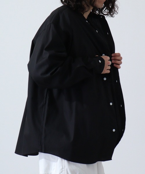 FUNALIVE（ファンアライブ）の「Beno ブロードビッグシルエットバンドカラーシャツ（シャツ/ブラウス・メンズ・ブルー/ブラック/ホワイト・M/L）」の11枚目の写真