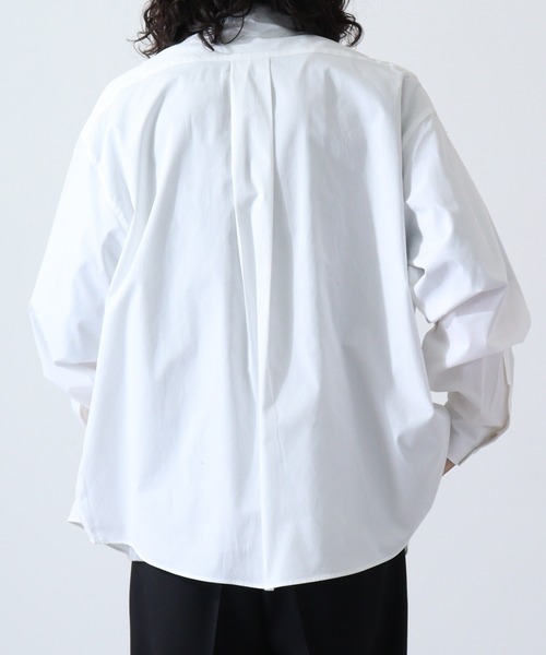 FUNALIVE（ファンアライブ）の「Beno ブロードビッグシルエットバンドカラーシャツ（シャツ/ブラウス・メンズ・ブルー/ブラック/ホワイト・M/L）」の7枚目の写真