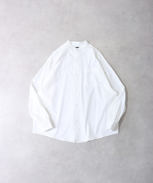 FUNALIVE（ファンアライブ）の「Beno ブロードビッグシルエットバンドカラーシャツ（シャツ/ブラウス・メンズ・ブルー/ブラック/ホワイト・M/L）」の21枚目の写真