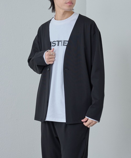 COLONY 2139（コロニートゥーワンスリーナイン）の「コンフォートノーカラージャケット（ノーカラージャケット・メンズ・ブラック/ネイビー・LARGE/MEDIUM/X-LARGE）」の6枚目の写真