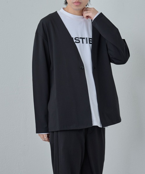 COLONY 2139（コロニートゥーワンスリーナイン）の「コンフォートノーカラージャケット（ノーカラージャケット・メンズ・ブラック/ネイビー・LARGE/MEDIUM/X-LARGE）」の7枚目の写真