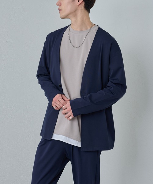 COLONY 2139（コロニートゥーワンスリーナイン）の「コンフォートノーカラージャケット（ノーカラージャケット・メンズ・ブラック/ネイビー・LARGE/MEDIUM/X-LARGE）」の8枚目の写真