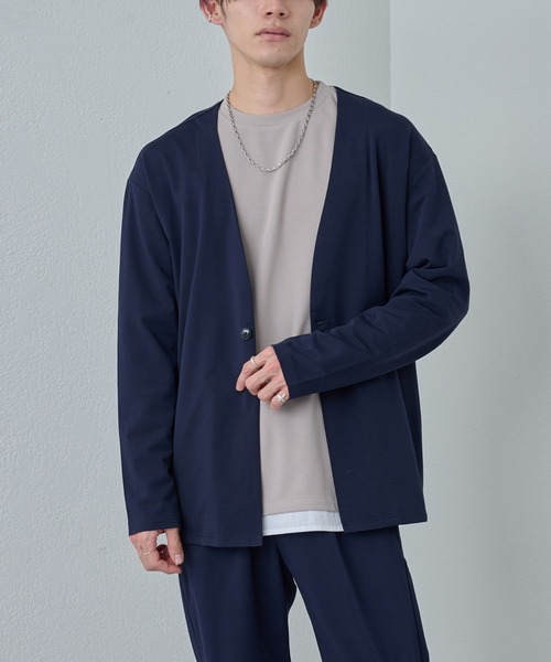 COLONY 2139（コロニートゥーワンスリーナイン）の「コンフォートノーカラージャケット（ノーカラージャケット・メンズ・ブラック/ネイビー・LARGE/MEDIUM/X-LARGE）」の11枚目の写真