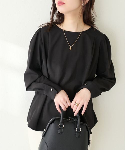 natural couture（ナチュラルクチュール）の「osonoフリルケープ付きマルチWAYブラウス（シャツ/ブラウス・レディース・ブラック/ドット/オフホワイト/グレイッシュベージュ・FREE）」の15枚目の写真