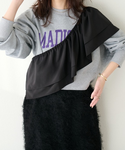 natural couture（ナチュラルクチュール）の「osonoフリルケープ付きマルチWAYブラウス（シャツ/ブラウス・レディース・ブラック/ドット/オフホワイト/グレイッシュベージュ・FREE）」の19枚目の写真