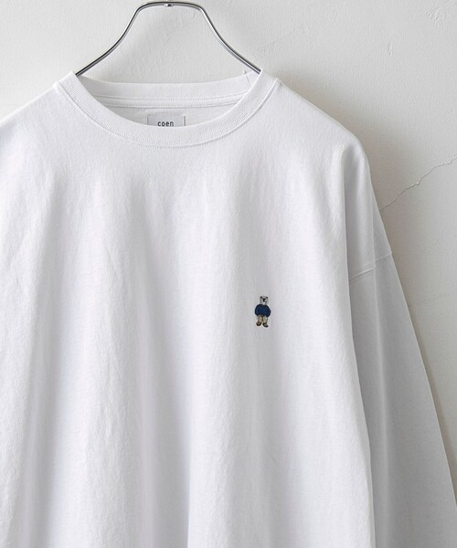 セール】ワンポイントベア刺繍ロングスリーブTシャツ（Tシャツ
