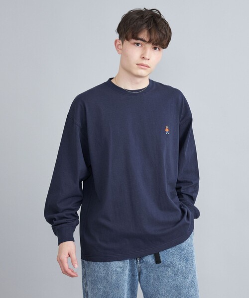 セール】ワンポイントベア刺繍ロングスリーブTシャツ（Tシャツ