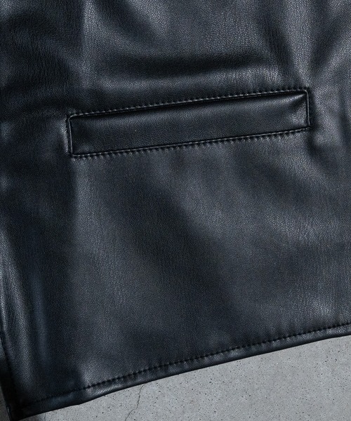 JOHN'S CLOSET(ジョンズクローゼット)の「【13】PUレザー ノーカラー バイカーズベスト(ベスト・メンズ・ブラック・MEDIUM/LARGE)」の14枚目の写真