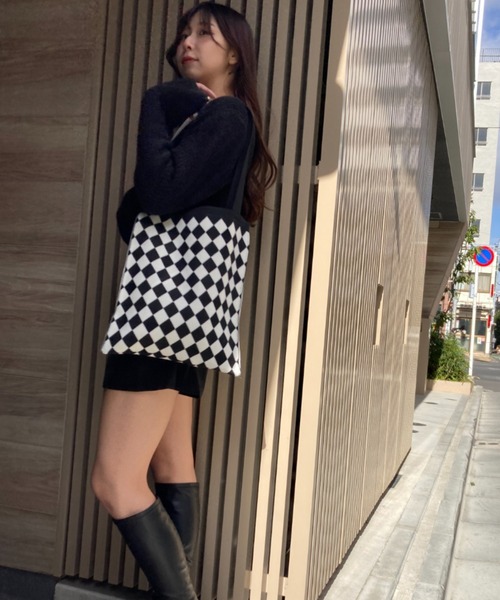tolene(トレネ)の「総柄ニットトートバッグ(トートバッグ・レディース・A/C/B・ONE SIZE)」の11枚目の写真