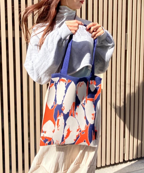 tolene(トレネ)の「総柄ニットトートバッグ(トートバッグ・レディース・A/C/B・ONE SIZE)」の14枚目の写真