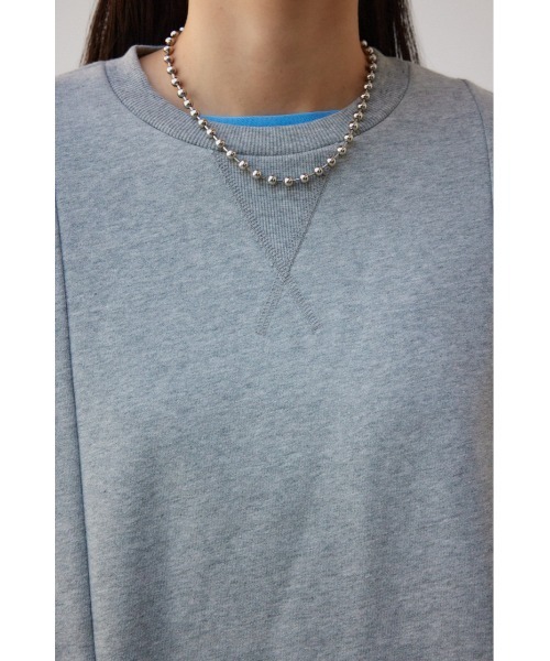 AZUL by moussy（アズールバイマウジー）の「クロップドスウェットトップス（スウェット・レディース・ブラック/ブルー/アイボリー/杢グレー・FREE）」の21枚目の写真