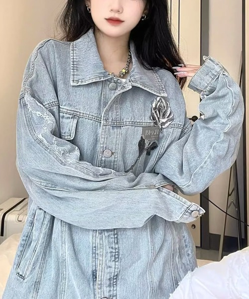Sibra(シブラ)の「デニムジャケット(デニムジャケット・レディース・サックスブルー・M)」の5枚目の写真