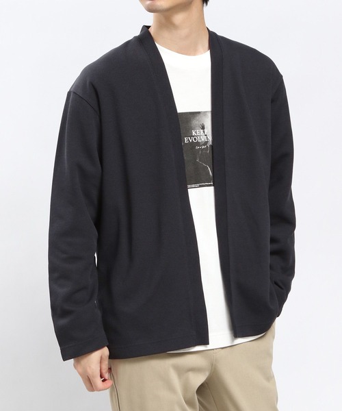 GLOBAL WORK Smile Seed Store（グローバルワーク スマイルシードストア）の「ダブルフェイスボタンレスカーデ/984175（カーディガン/ボレロ・メンズ・ブラック/ネイビー/ベージュ・X-LARGE/MEDIUM/LARGE/SMALL）」の3枚目の写真