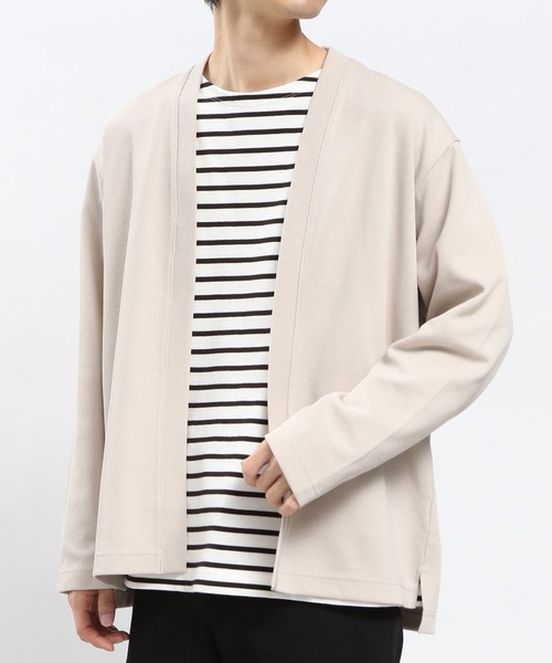 GLOBAL WORK Smile Seed Store（グローバルワーク スマイルシードストア）の「ダブルフェイスボタンレスカーデ/984175（カーディガン/ボレロ・メンズ・ブラック/ネイビー/ベージュ・X-LARGE/MEDIUM/LARGE/SMALL）」の19枚目の写真