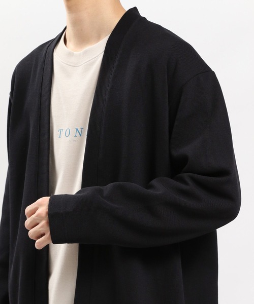 GLOBAL WORK Smile Seed Store（グローバルワーク スマイルシードストア）の「ダブルフェイスボタンレスカーデ/984175（カーディガン/ボレロ・メンズ・ブラック/ネイビー/ベージュ・X-LARGE/MEDIUM/LARGE/SMALL）」の11枚目の写真