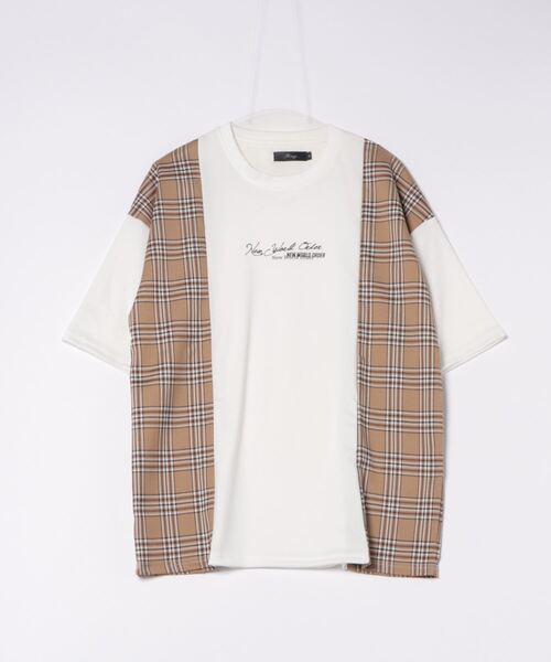 JUGLANS(ユグランス)の「【RINGS】サンドチェックTシャツ(Tシャツ/カットソー・メンズ・ブラック/ホワイト・L/M)」の1枚目の写真