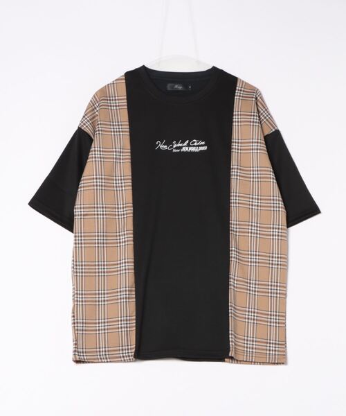 JUGLANS(ユグランス)の「【RINGS】サンドチェックTシャツ(Tシャツ/カットソー・メンズ・ブラック/ホワイト・L/M)」の2枚目の写真