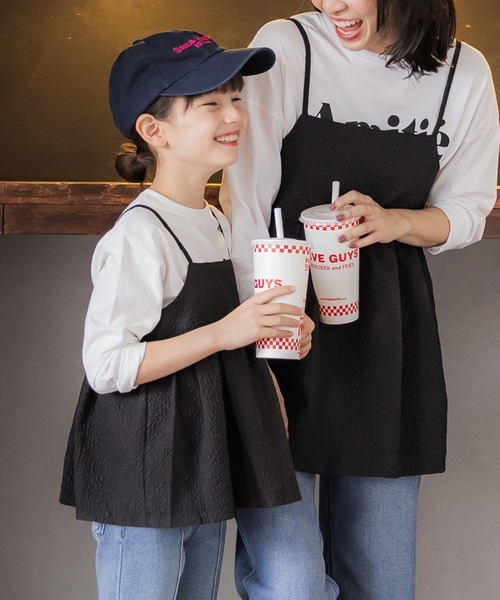 coca(coca)(コカ)の「キッズ 親子お揃い上品エンボスビスチェ(キャミソール・キッズ・ライトベージュ/ブラック・110/120/130/140)」の10枚目の写真