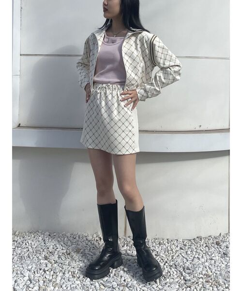 jouetie（ジュエティ）の「モノグラムトラックジャケット【セットアップ対応】（ジャージ・レディース・グリーン/オフホワイト/ネイビー・MEDIUM）」の5枚目の写真