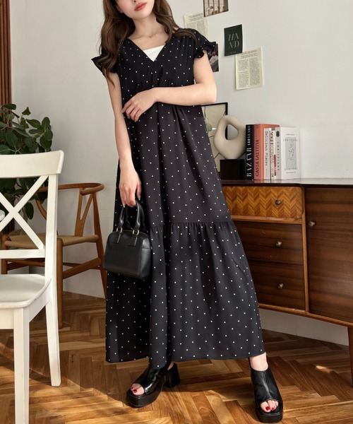 moment+（モーメントプラス）の「ドット&ハートプリントバックリボン