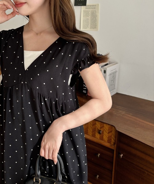 moment+（モーメントプラス）の「ドット&ハートプリントバックリボン