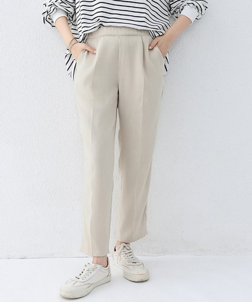 Miniministore（ミニミニストア）の「テーパードパンツ レディースボトムス美脚（スラックス・レディース・ピンク/ライトイエロー/モカ/ベージュ/ブラック/ライトブルー・M/L）」の3枚目の写真