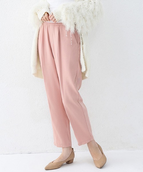 Miniministore（ミニミニストア）の「テーパードパンツ レディースボトムス美脚（スラックス・レディース・ピンク/ライトイエロー/モカ/ベージュ/ブラック/ライトブルー・M/L）」の6枚目の写真