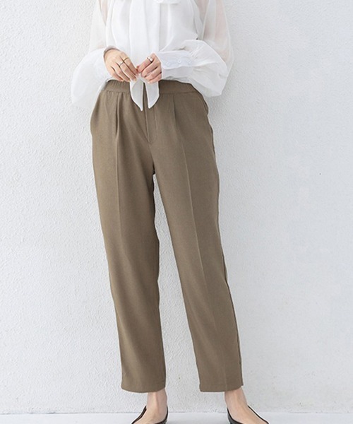 Miniministore（ミニミニストア）の「テーパードパンツ レディースボトムス美脚（スラックス・レディース・ピンク/ライトイエロー/モカ/ベージュ/ブラック/ライトブルー・M/L）」の2枚目の写真