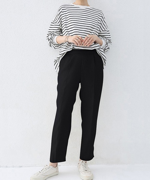Miniministore（ミニミニストア）の「テーパードパンツ レディースボトムス美脚（スラックス・レディース・ピンク/ライトイエロー/モカ/ベージュ/ブラック/ライトブルー・M/L）」の20枚目の写真