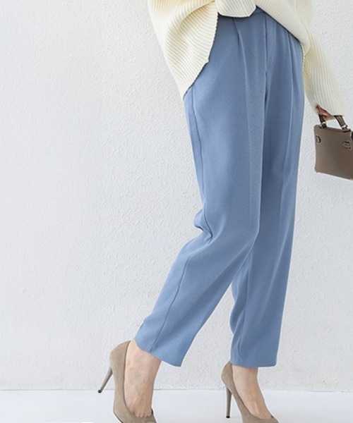 Miniministore（ミニミニストア）の「テーパードパンツ レディースボトムス美脚（スラックス・レディース・ピンク/ライトイエロー/モカ/ベージュ/ブラック/ライトブルー・M/L）」の7枚目の写真