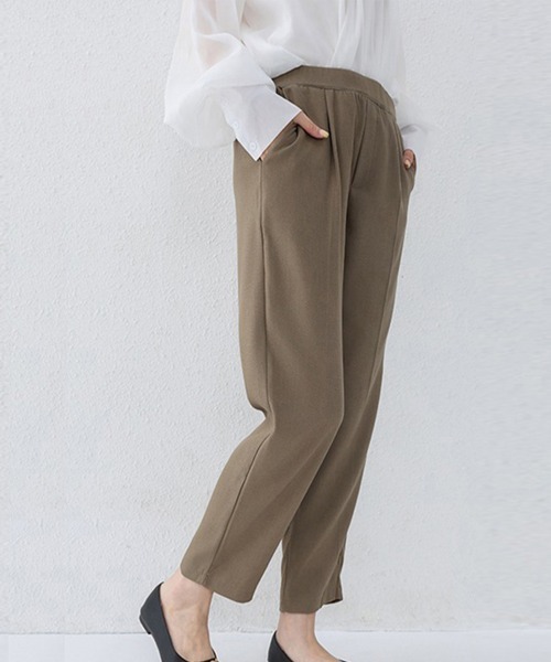 Miniministore（ミニミニストア）の「テーパードパンツ レディースボトムス美脚（スラックス・レディース・ピンク/ライトイエロー/モカ/ベージュ/ブラック/ライトブルー・M/L）」の9枚目の写真
