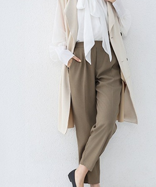 Miniministore（ミニミニストア）の「テーパードパンツ レディースボトムス美脚（スラックス・レディース・ピンク/ライトイエロー/モカ/ベージュ/ブラック/ライトブルー・M/L）」の10枚目の写真