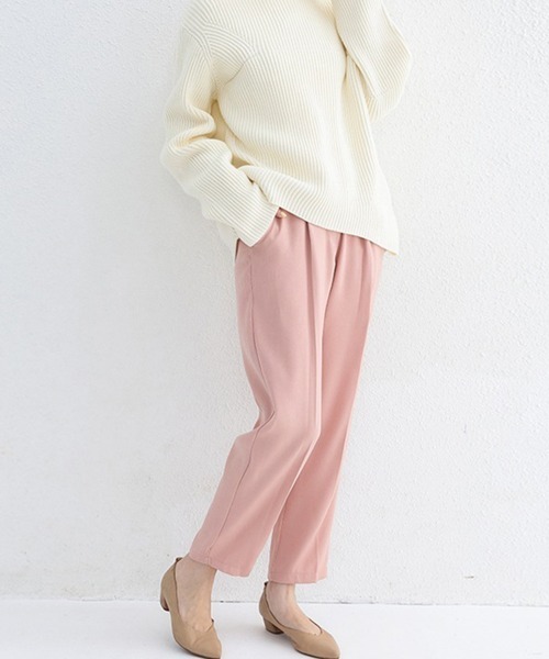 Miniministore（ミニミニストア）の「テーパードパンツ レディースボトムス美脚（スラックス・レディース・ピンク/ライトイエロー/モカ/ベージュ/ブラック/ライトブルー・M/L）」の13枚目の写真