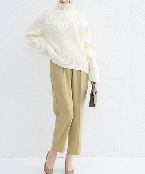 Miniministore（ミニミニストア）の「テーパードパンツ レディースボトムス美脚（スラックス・レディース・ピンク/ライトイエロー/モカ/ベージュ/ブラック/ライトブルー・M/L）」の14枚目の写真