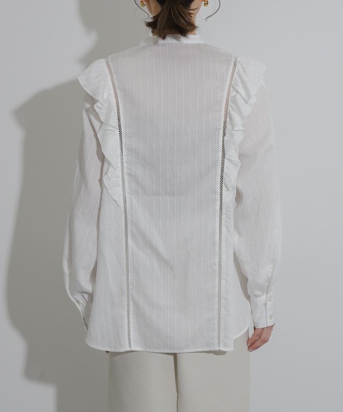 SENSE OF PLACE by URBAN RESEARCH（センスオブプレイスバイアーバンリサーチ）の「レースフリルブラウス（シャツ/ブラウス・レディース・オフホワイト/ライトブルー/グリーン・ONE）」の22枚目の写真