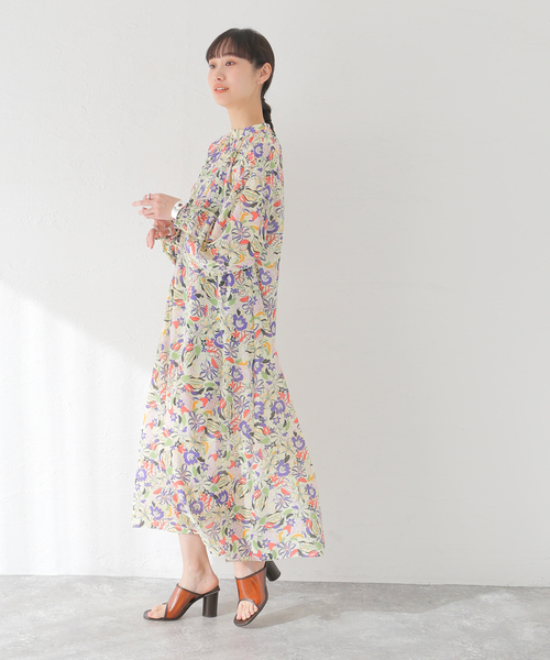 journal standard L'essage（ジャーナルスタンダードレサージュ）の「【Deveaux】フラワープリントワンピース（ワンピース・レディース・ブラック系その他/アイボリー・FREE）」の9枚目の写真