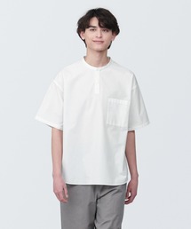 無印良品 | 紳士　涼感ヘンリーネック半袖布帛Ｔシャツ(シャツ/ブラウス)