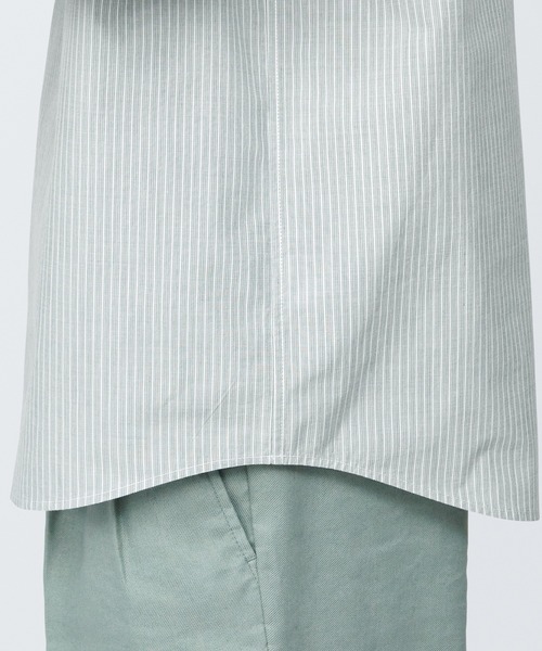 無印良品（ムジルシリョウヒン）の「紳士　涼感ヘンリーネック半袖布帛Ｔシャツ（シャツ/ブラウス・メンズ・ダークグレー/グレー系その他2/スモーキーグリーン系/ライトグリーン系1/ネイビー/ブラック/ホワイト・XS/XL/L/M/S）」の20枚目の写真