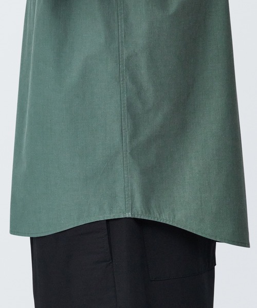 無印良品（ムジルシリョウヒン）の「紳士　涼感ヘンリーネック半袖布帛Ｔシャツ（シャツ/ブラウス・メンズ・ダークグレー/グレー系その他2/スモーキーグリーン系/ライトグリーン系1/ネイビー/ブラック/ホワイト・XS/XL/L/M/S）」の15枚目の写真