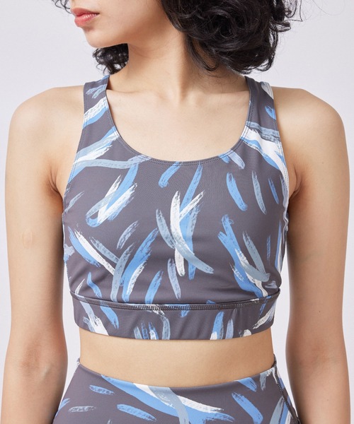 NERGY（ナージー）の「【skin wear】UV＆水陸両用＆保湿 ニュアンスプリントブラトップス（スポーツブラ・レディース・ライトグレー/スミクロ・S/M/L）」の21枚目の写真