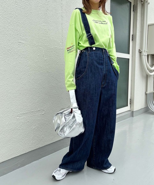 KBF(ケイビーエフ)の「エンブロイダリーロンTEE(Tシャツ/カットソー・レディース・ライトグレー/グリーン・ONE)」の14枚目の写真