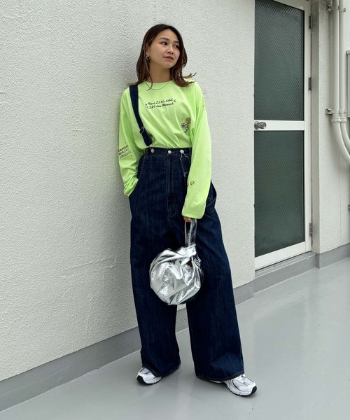 KBF(ケイビーエフ)の「エンブロイダリーロンTEE(Tシャツ/カットソー・レディース・ライトグレー/グリーン・ONE)」の15枚目の写真