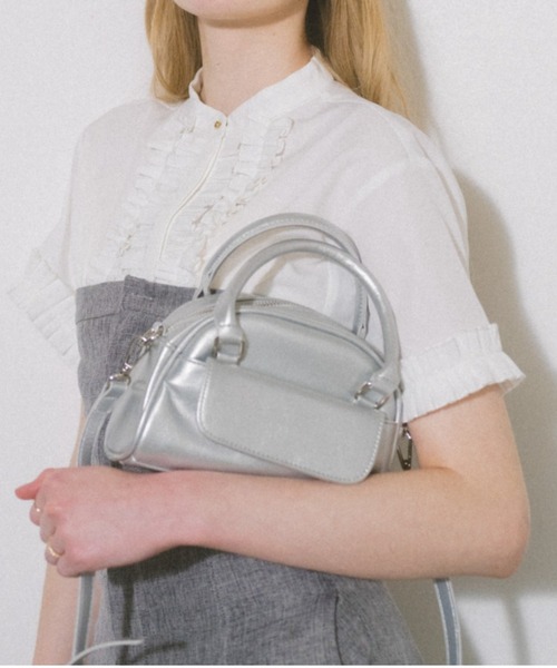 ECREL（エクレール）の「フェイクレザーミニボストンバッグ（ボストンバッグ・レディース・ブラック/シルバー/ベージュ・FREE）」の21枚目の写真