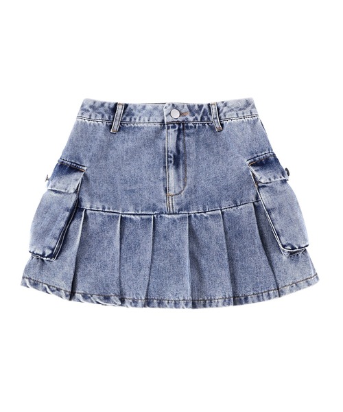 新品　プリーツデニムプリントスカート　F デニムプリーツスカート | EDGE OF LINE｜ONLINE STORE