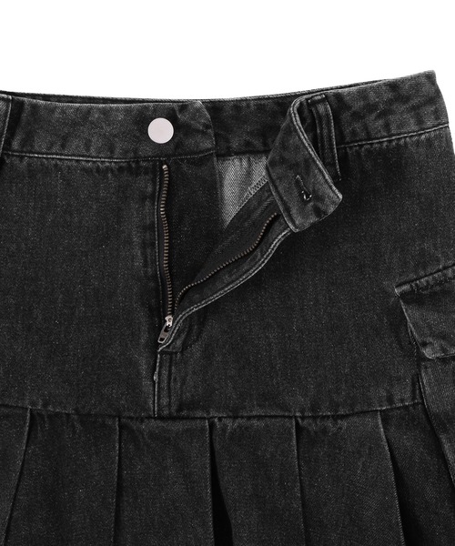 Figments（フィグメンツ）の「カーゴプリーツヘムデニムスカート（デニムスカート・レディース・ブルー系その他/ブラック・SMALL/MEDIUM）」の7枚目の写真