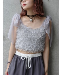 tulle feather bustier