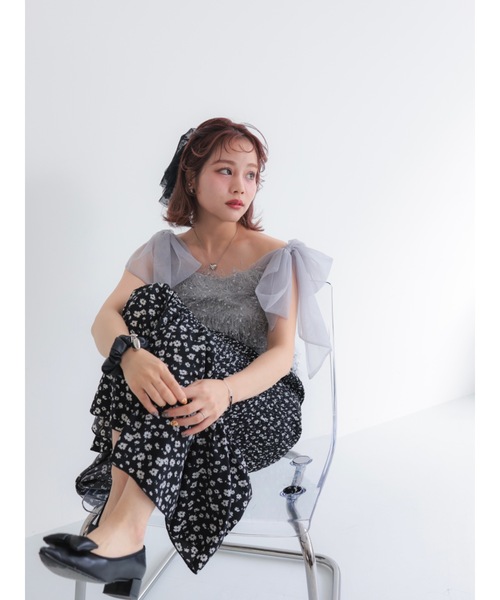 JUMELLE（ジュメロ）の「tulle feather bustier（その他トップス・レディース・グレー/アイボリー・FREE）」の13枚目の写真