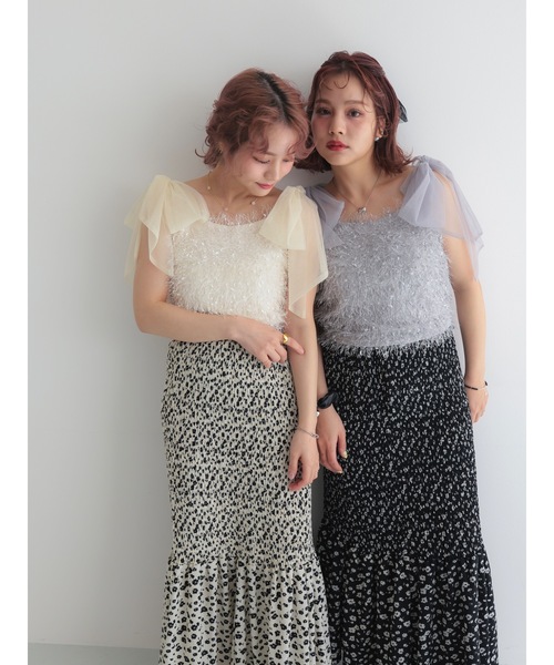 JUMELLE（ジュメロ）の「tulle feather bustier（その他トップス・レディース・グレー/アイボリー・FREE）」の7枚目の写真